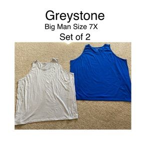 New! Greystone big man size 7X (set of 2) tank tops 100% cotton